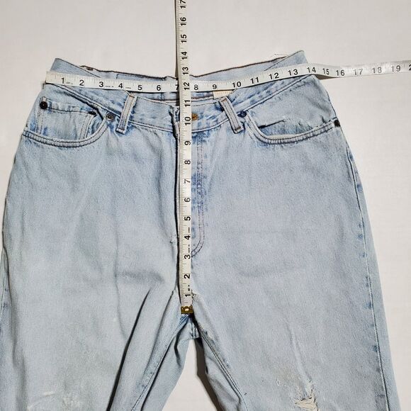Vintage 90s Made USA Levi’s 501 Grunge Distressed Thrashed Light Wash 33x32 - Picture 7 of 11